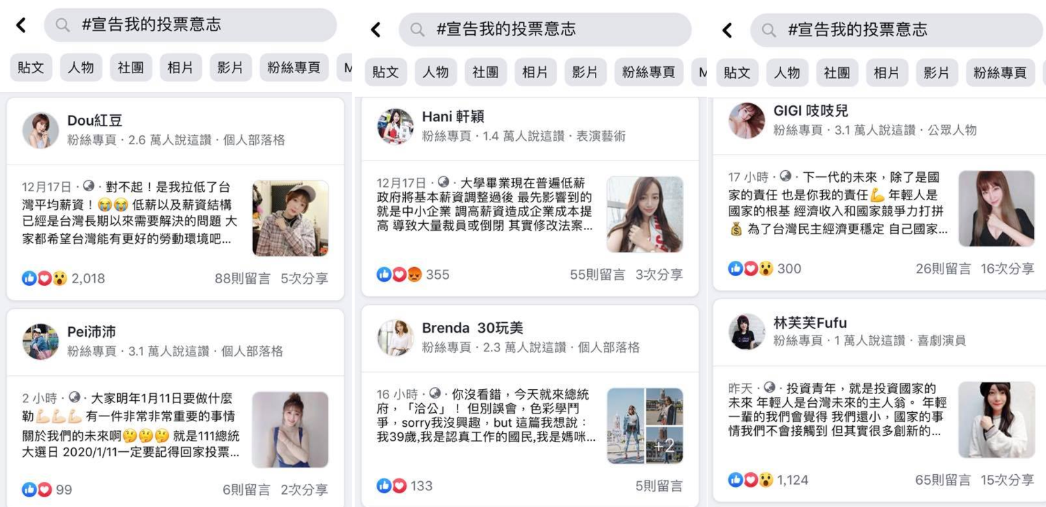 宣告我的投票意志成為近日臉書最流行的HASHTAG，引發質疑。&nbsp;&nbsp;&nbsp;圖:翻攝臉書