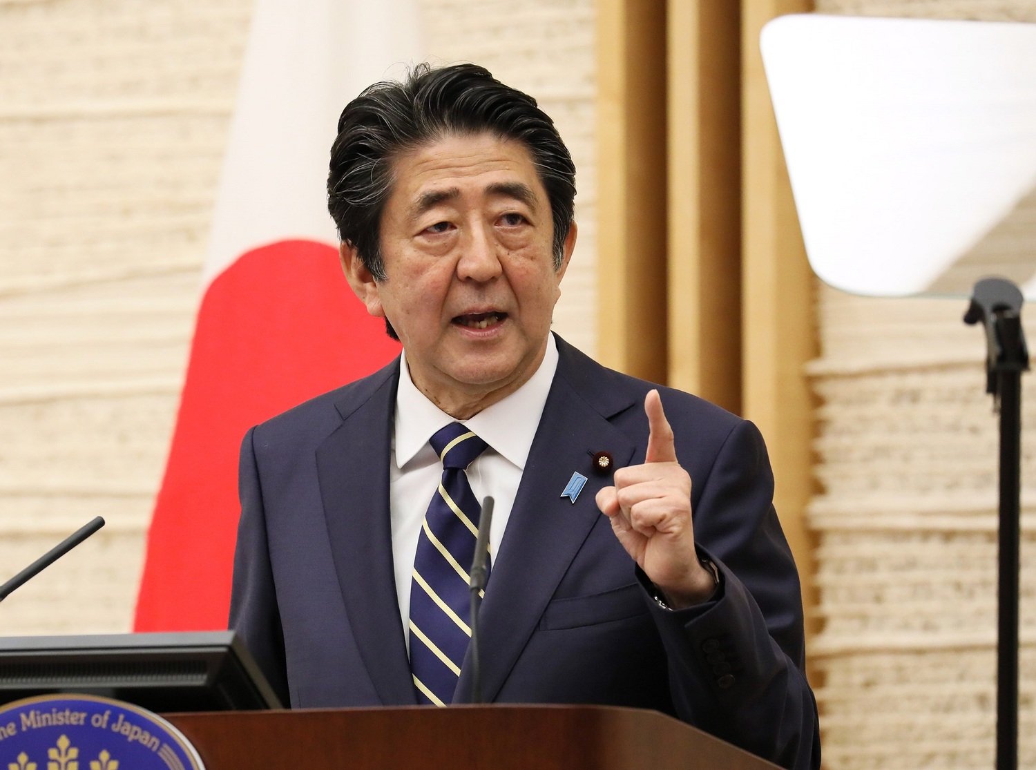 日本前首相安倍晉三，借烏克蘭局勢鼓吹日本有必要討論與美國的「核共用」遭到反對稱，「慎重發言」。   圖：翻攝自日本首相官邸官網