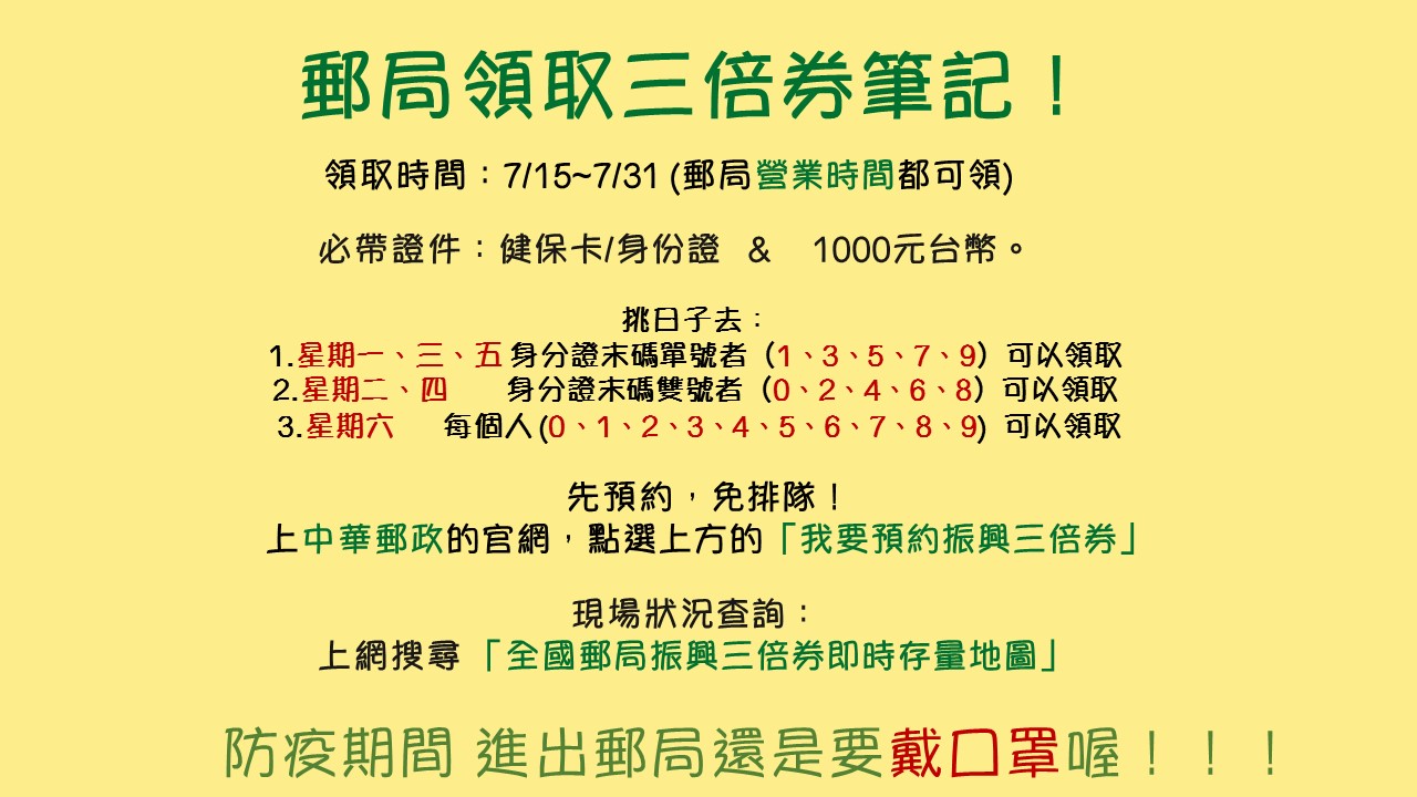 郵局三倍券怎麼買 一圖掌握關鍵筆記 生活 新頭殼newtalk