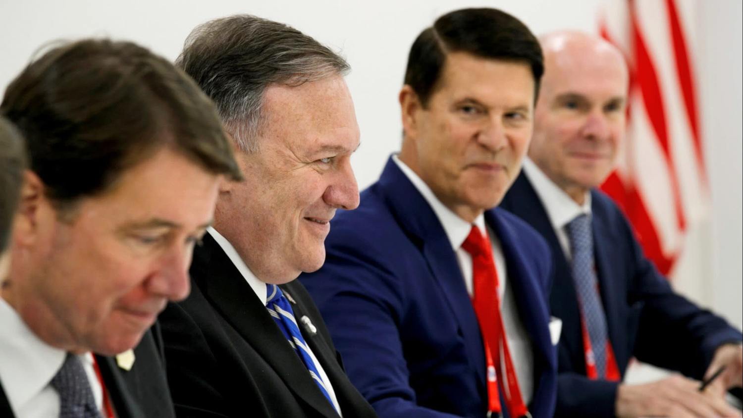 US Secretary of State Pompeo (second from left) stated in an interview: 