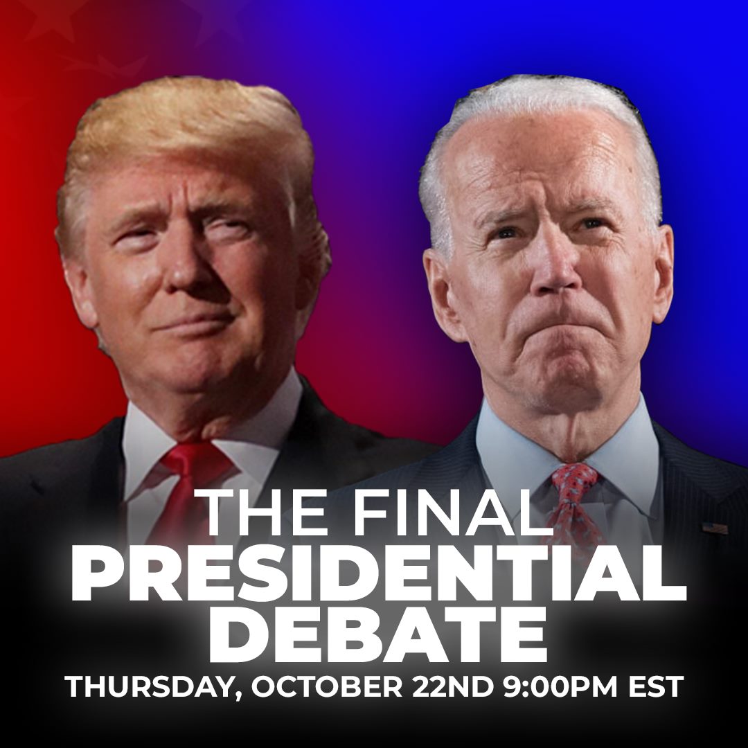 The second televised debate of the 2020 US presidential election is about to take place.  Trump (left) and Biden will face off for the last time Figure: Trump team Facebook invert