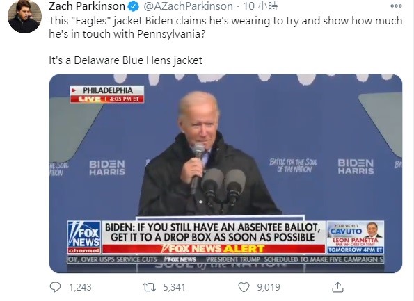 Regarding Biden's embarrassment, Zach Parkinson, deputy director of public relations for Trump's re-election team, was immediately taunted on Twitter.  Biden said he was wearing a 