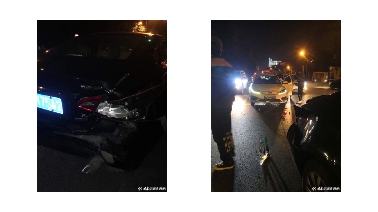 木子洋貼出兩張車禍現場照片。   圖：翻攝自木子洋微博