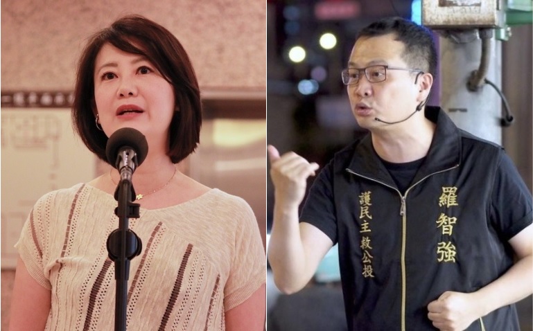 民進黨立委吳思瑤（左）、國民黨台北市議員羅智強（右）。   圖：新頭殼合成