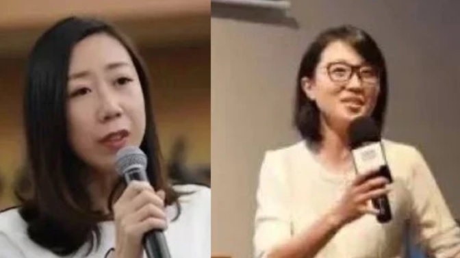 被指為中國《環球時報》總編輯胡錫進的2名「情婦」，照片在微博被曝光，左為高穎、右為張楠伊。   圖：翻攝自《看中國》/微博照片(photo:NewTalk)