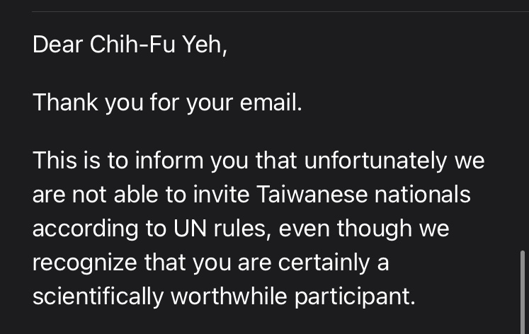 Taiwanese PhD students posted a reply letter on Twitter saying that the 