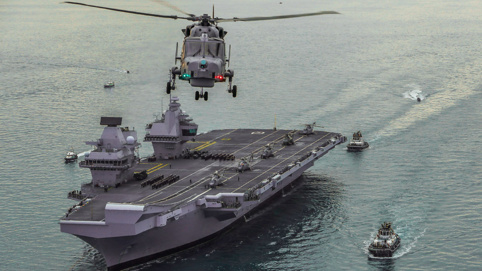 英國航母「伊莉莎白女王號」，傳出取消月底訪問南韓釜山港計畫。   圖：翻攝自英國海軍官網