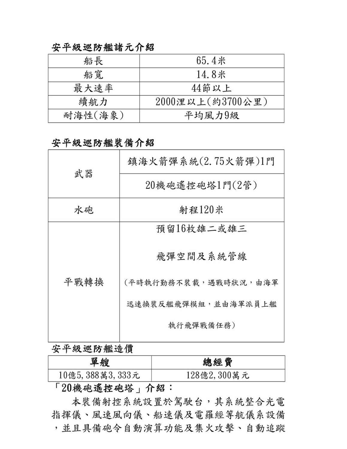 Introduction to the Anping 1-class frigate Image: provided by CITIC Shipbuilding