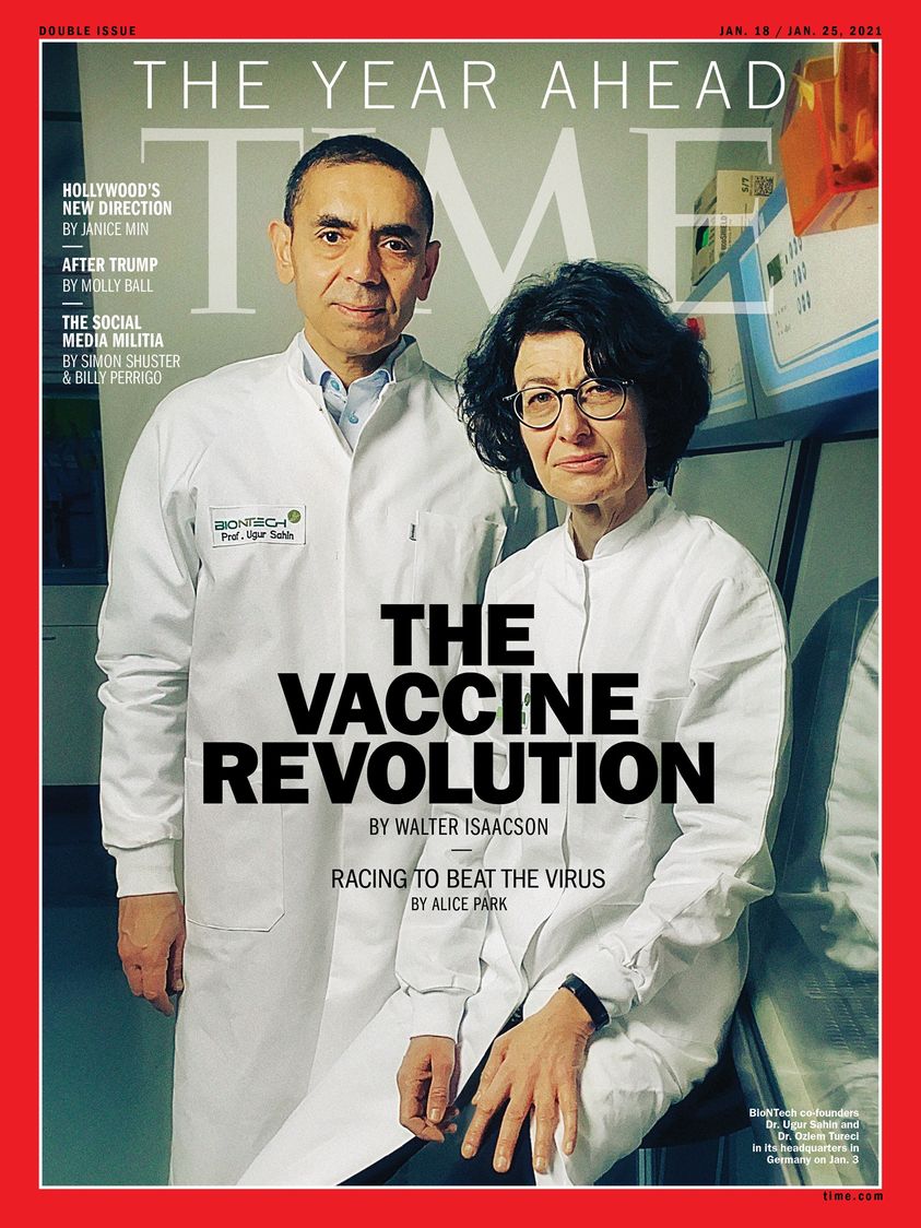武肺流行掀起疫苗革命  BioNTech創辦人登時代雜誌國際版封面