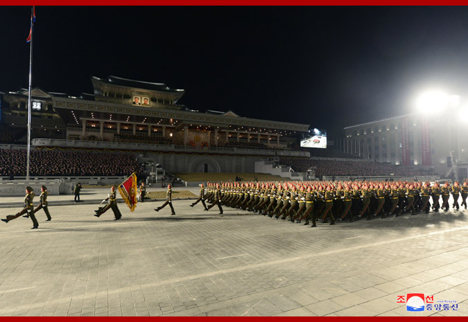 North Korea's military parade debuted, showcasing many weapons and military features.Picture: Obtained from the Korean Central News Agency