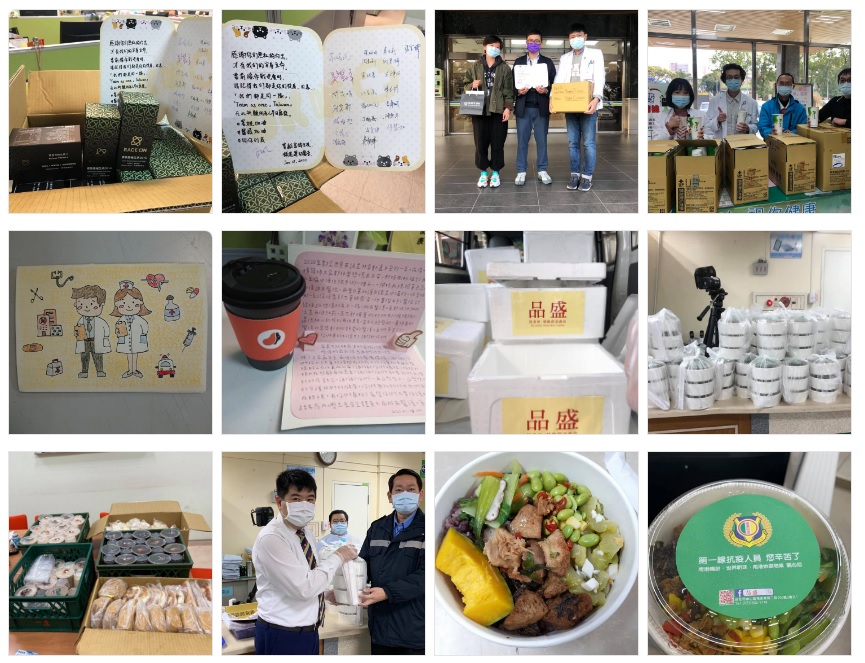 In the past 20 hours, the Taoyuan Hospital of the Ministry of Health and Welfare has received donated materials from all walks of life, almost from breakfast to dinner, and the hand-painted cards from coffee shop chains are heartwarming. : Obtained from the Facebook page of the Taoyuan Hospital of the Ministry of Education