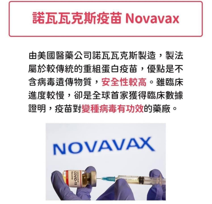 Novavax疫苗防護力逾9成 對變異病毒也有效