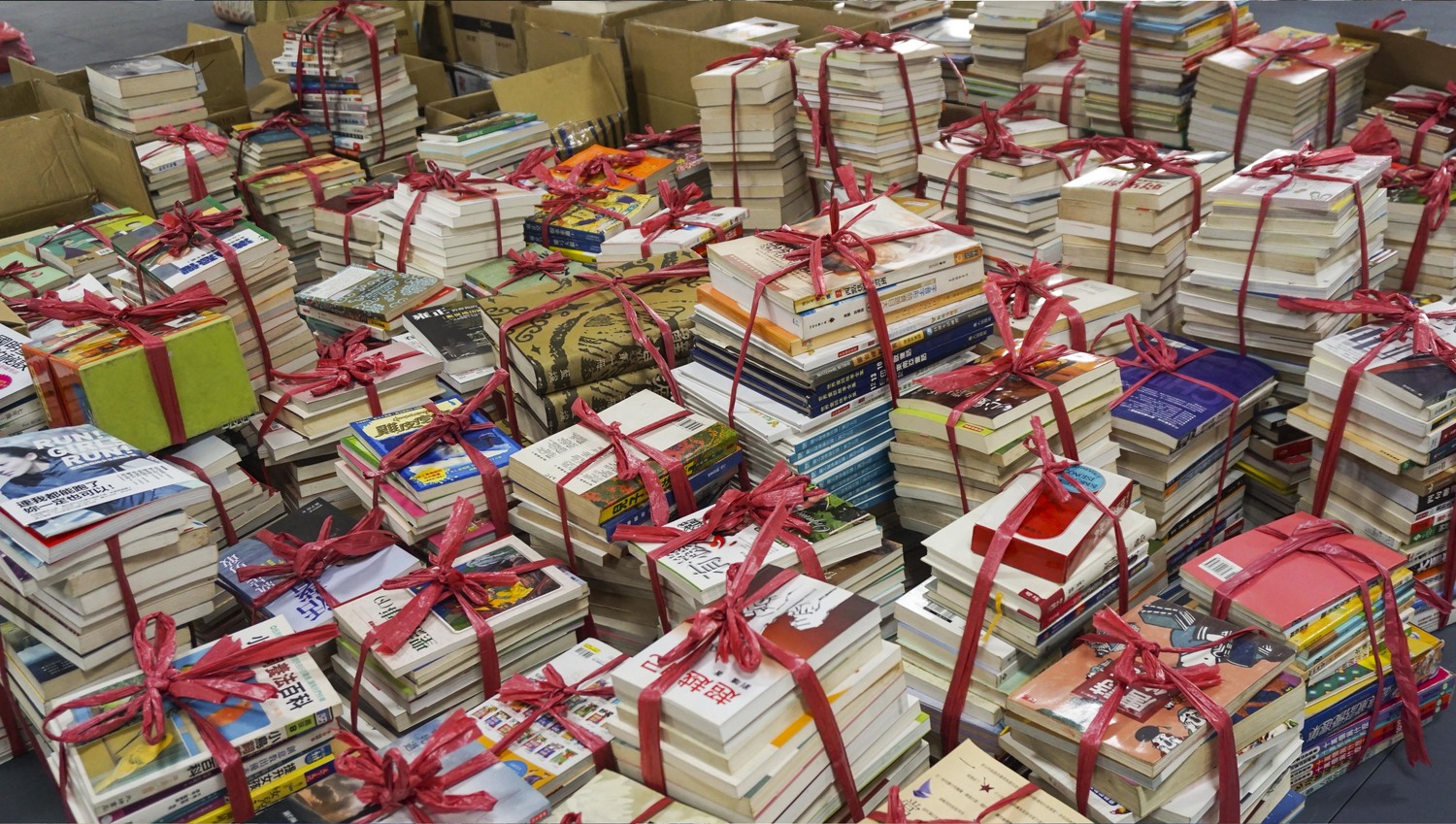愛閱二手書坊捐贈的2500本好書。   網銀基金會/提供