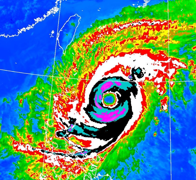 颱風舒力基預估明日最靠近台灣，受颱風外圍水氣影響宜蘭至台東、基隆、恆春都會出現降雨。   圖：中央氣象局／提供
