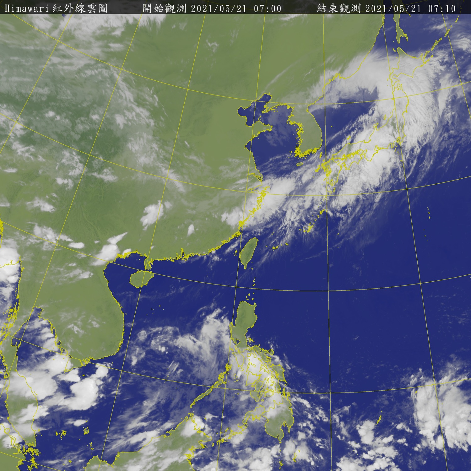 1道滯留鋒面今天更接近台灣北部海面，預期這2天的午後雷陣雨會帶來更多些雨水。   圖：中央氣象局/提供
