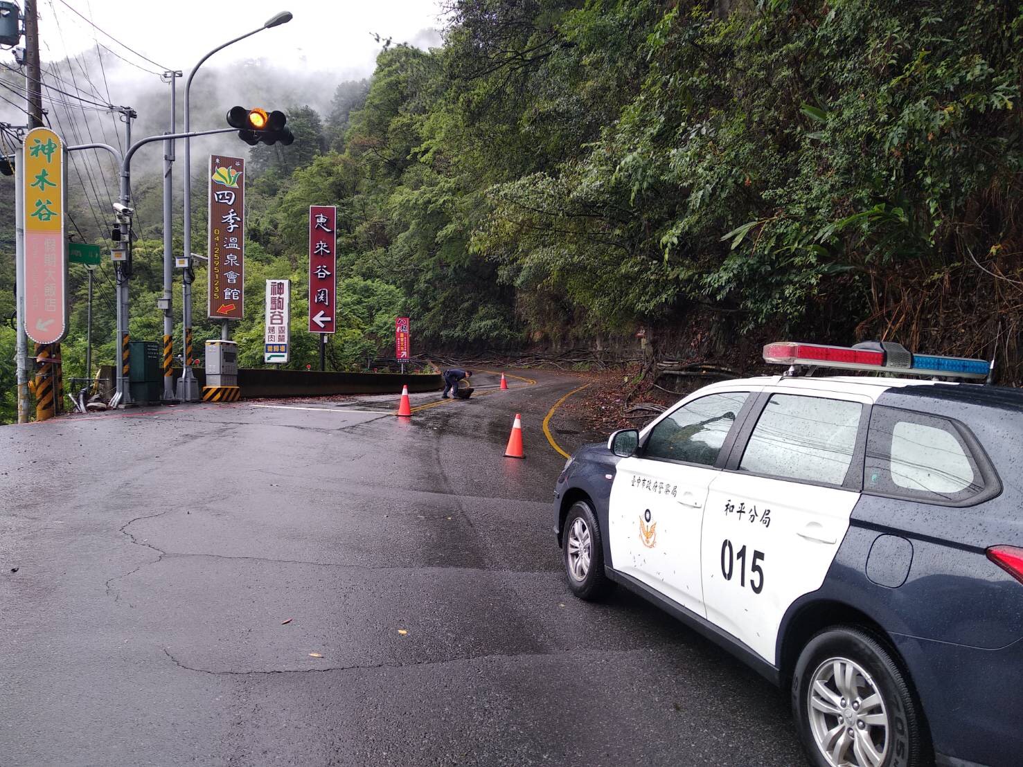 石頭跟雨一起下！ 集水區終於降大雨 中橫谷關段落石幸未傷人車