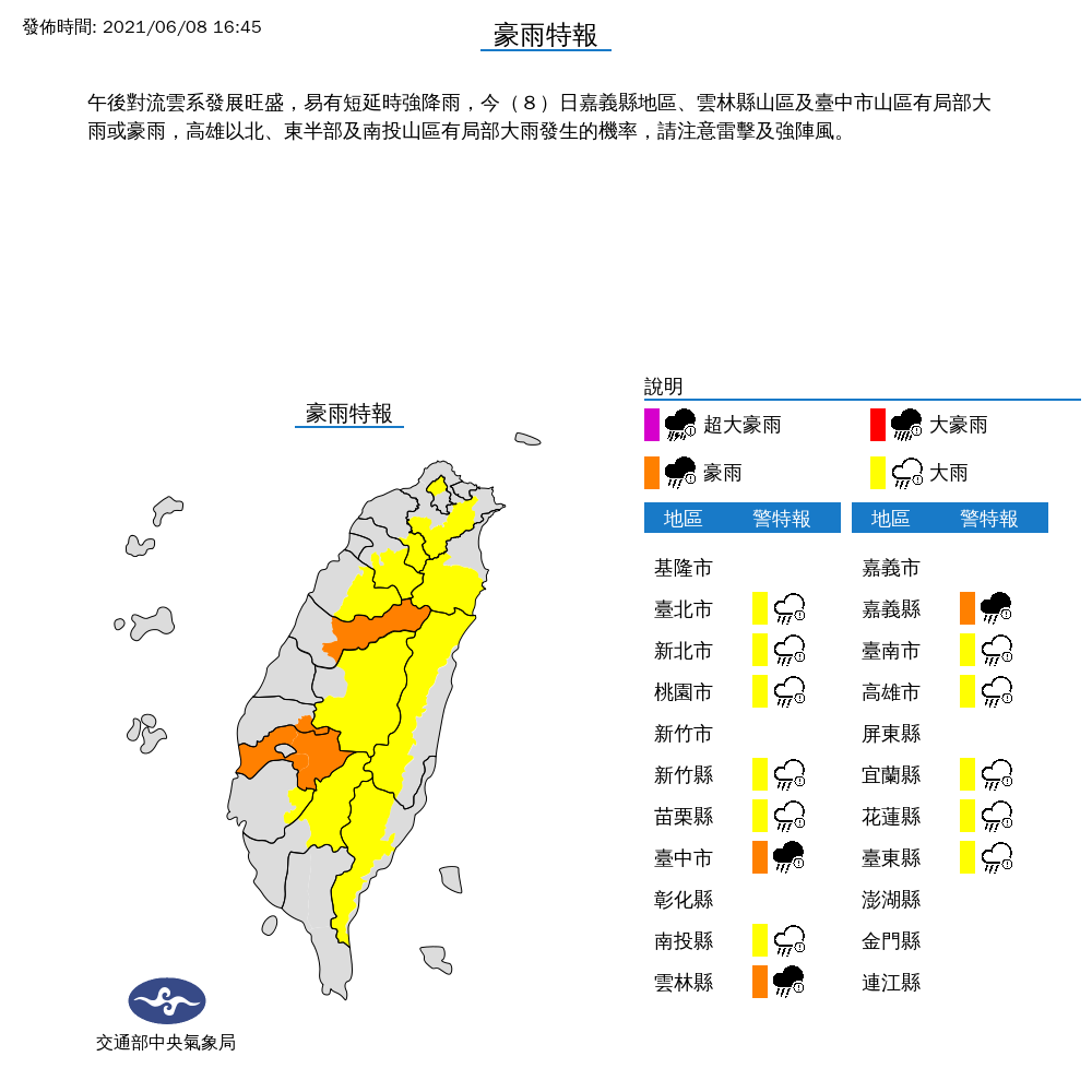 快訊》午後大雷雨「命中」西部集水區！14縣市升級豪大雨特報