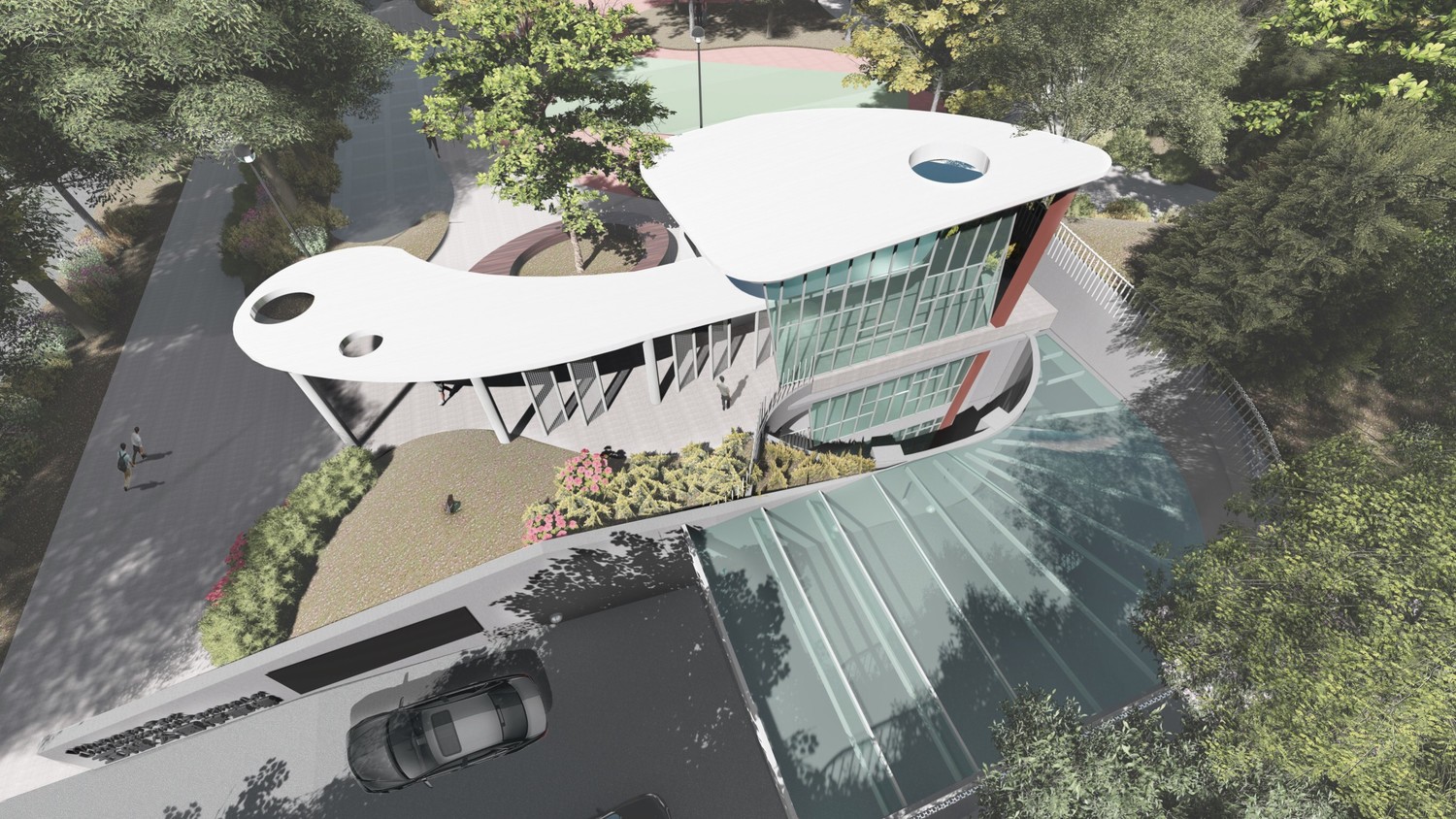 板橋區五權公園地下停車場新建統包工程7月5日開工。   圖：新北市交通局提供
