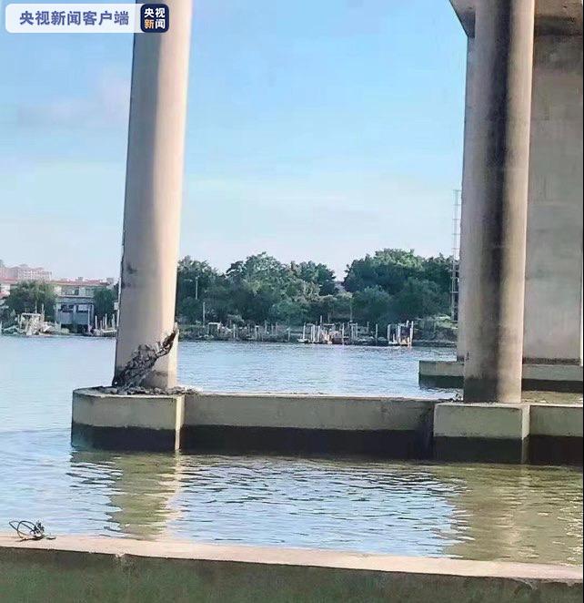 又見「豆腐渣」？廣州北斗大橋遭船撞擊 船輕傷橋柱嚴重斷裂