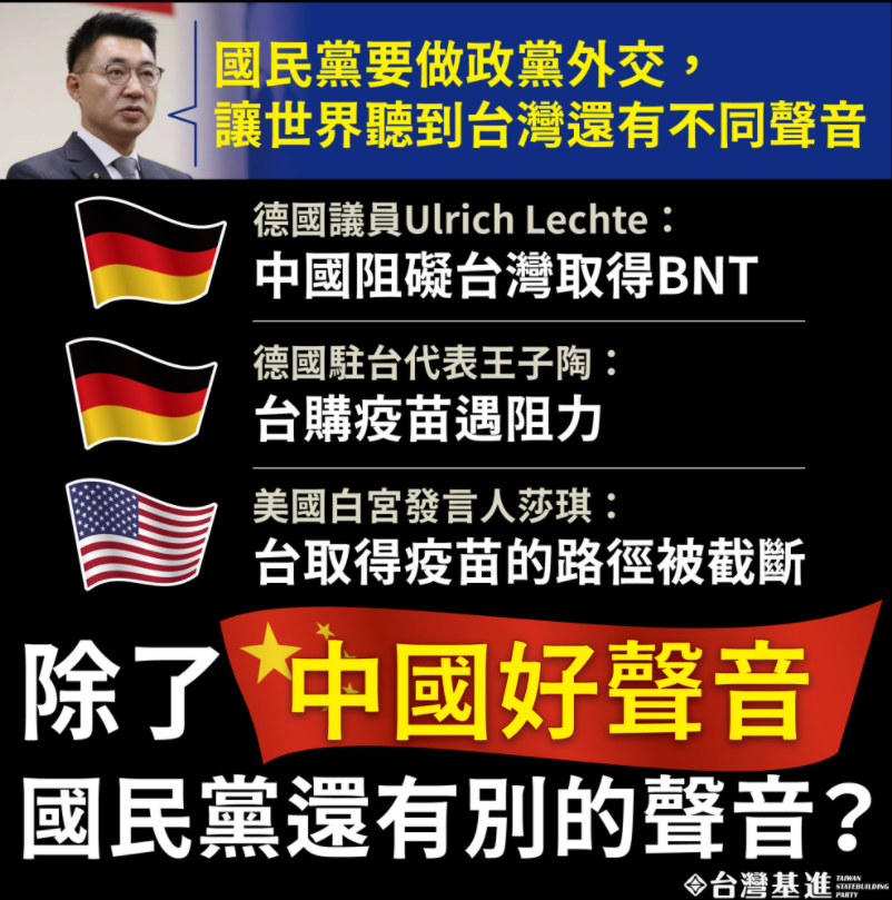 國民黨拚政黨外交 台灣基進酸：只有中國好聲音