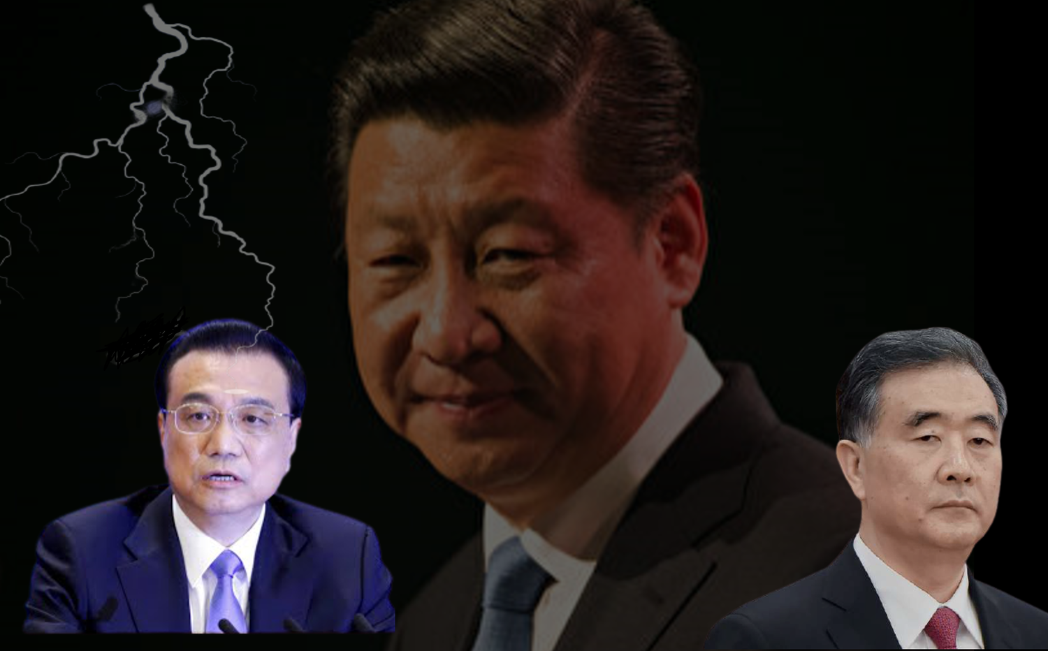 中國20大將在下半年召開，習近平 (中)、汪洋 (右下) 與李克強 (左下)之間的關係引人關注。   圖 : 馮茵 / 合成（資料照）