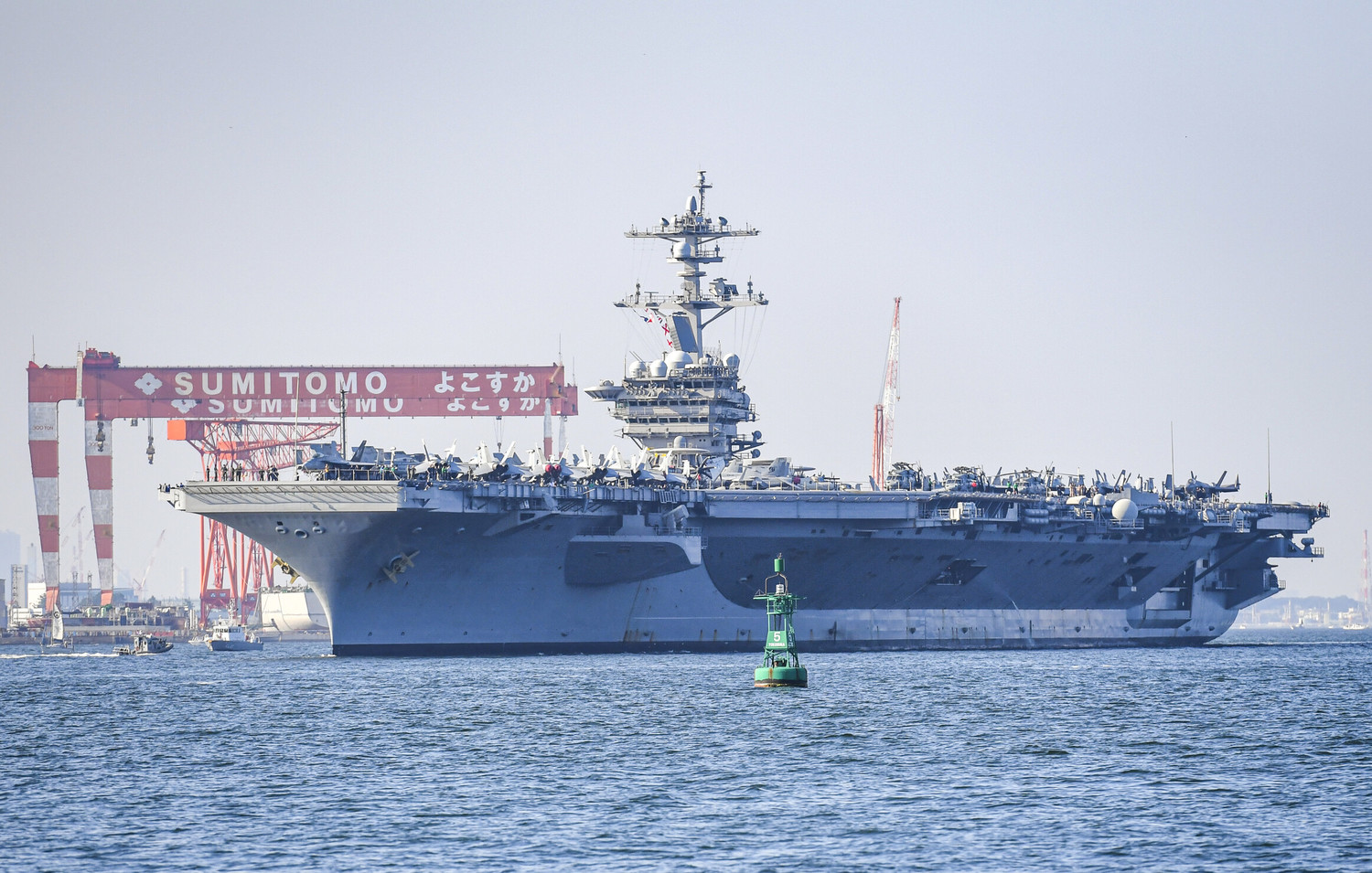 美國航空母艦卡爾文森號（USS Carl Vinson CVN-70）於8月28日已抵達日本橫須賀。   圖：擷取自United States Navy