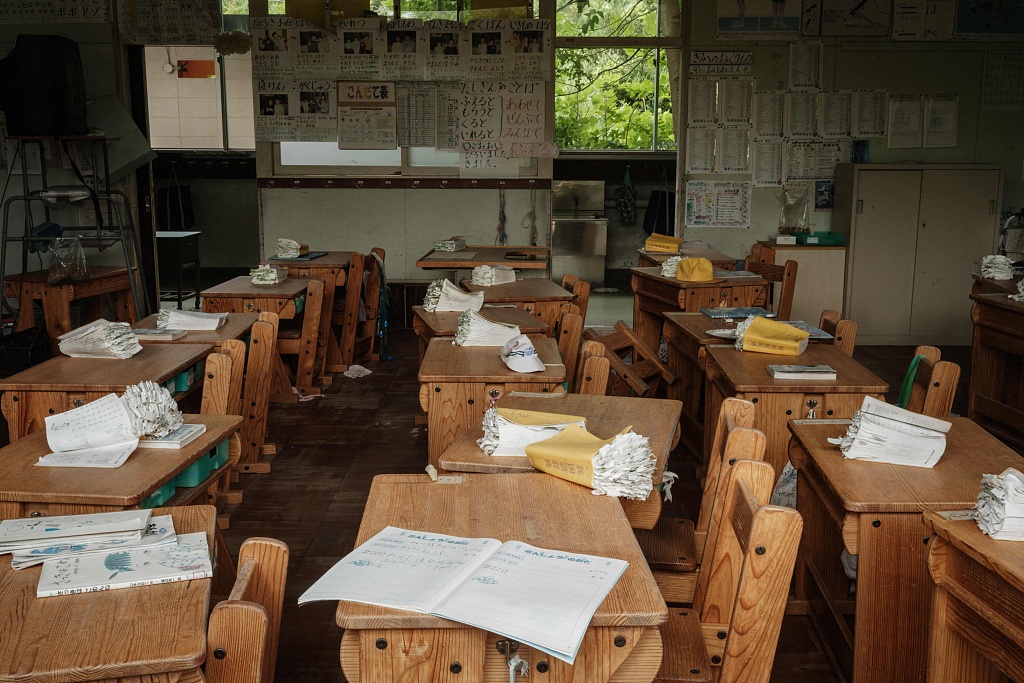 福島核災禁區中的一所學校。   圖：翻攝自環球網