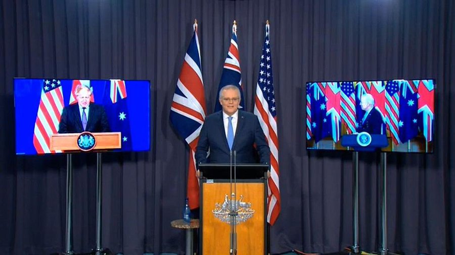 澳州總理史考特·莫里森今日宣布，與英國和美國視訊會議內容，表示將加強三邊安全夥伴關係，在安全和防禦能力方面進行更深入的合作。   圖 : 翻攝ScottMorrisonMP twitter