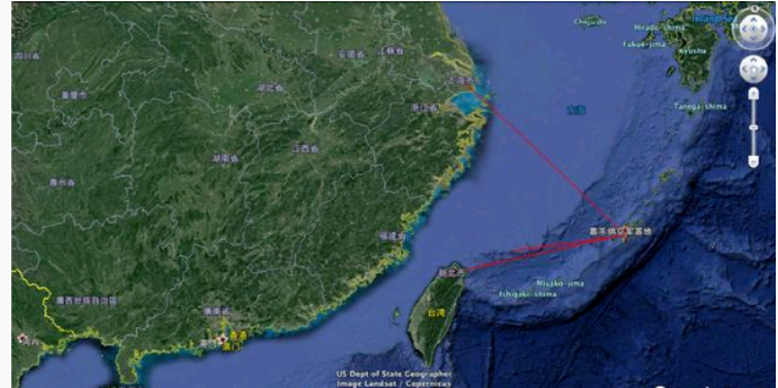 陸媒根據地圖，判斷日本沖繩最有可能成為「國外某空軍基地」。   圖:翻攝自環球網