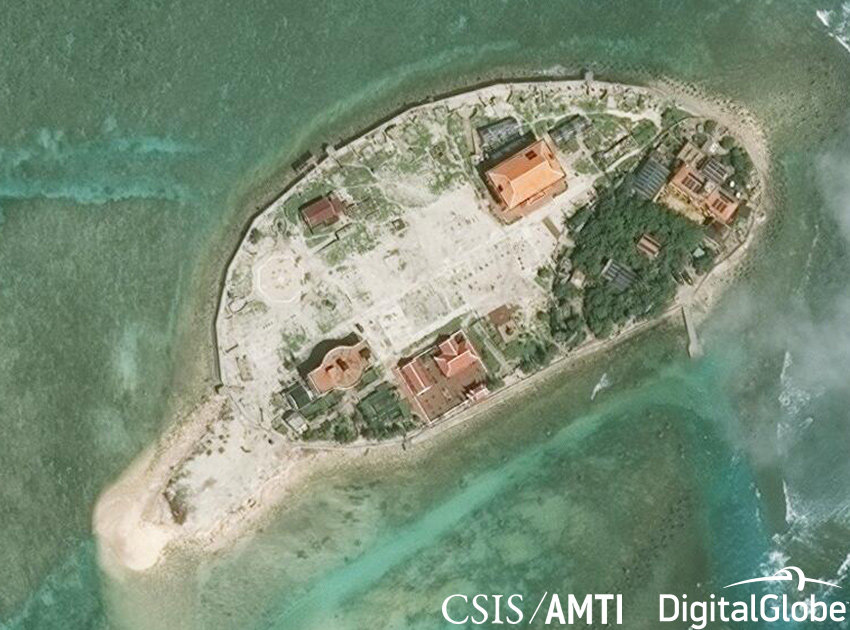 越南畢生礁2016年12月17日衛星照片。   圖：翻攝CSIS/AMTI網頁