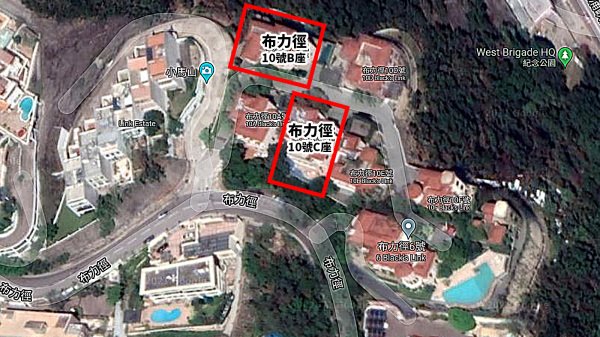 恒大集團創辦人許家印在香港的兩處豪宅。   圖 : 翻攝自谷歌地圖