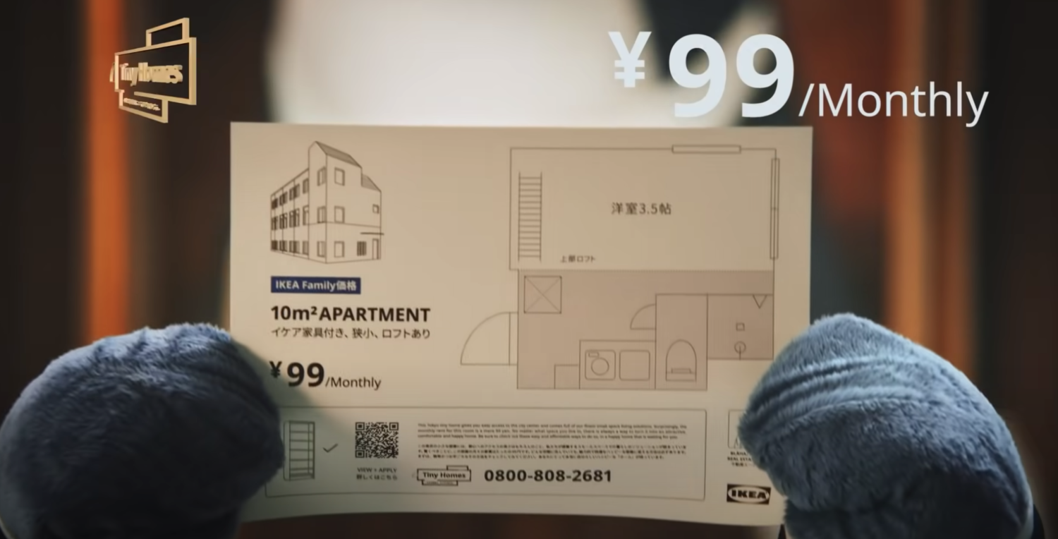 瑞典家具品牌宜家（IKEA）近日在日本東京推出「Tiny Homes」行銷活動。   圖：翻攝自日本IKEA Youtube頻道
