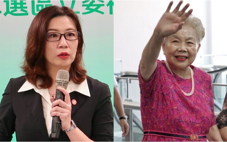 民進黨中二選區立委候選人林靜儀、台北市長柯文哲的媽媽何瑞英。   圖：林朝億、張良一／攝（新頭殼合成）