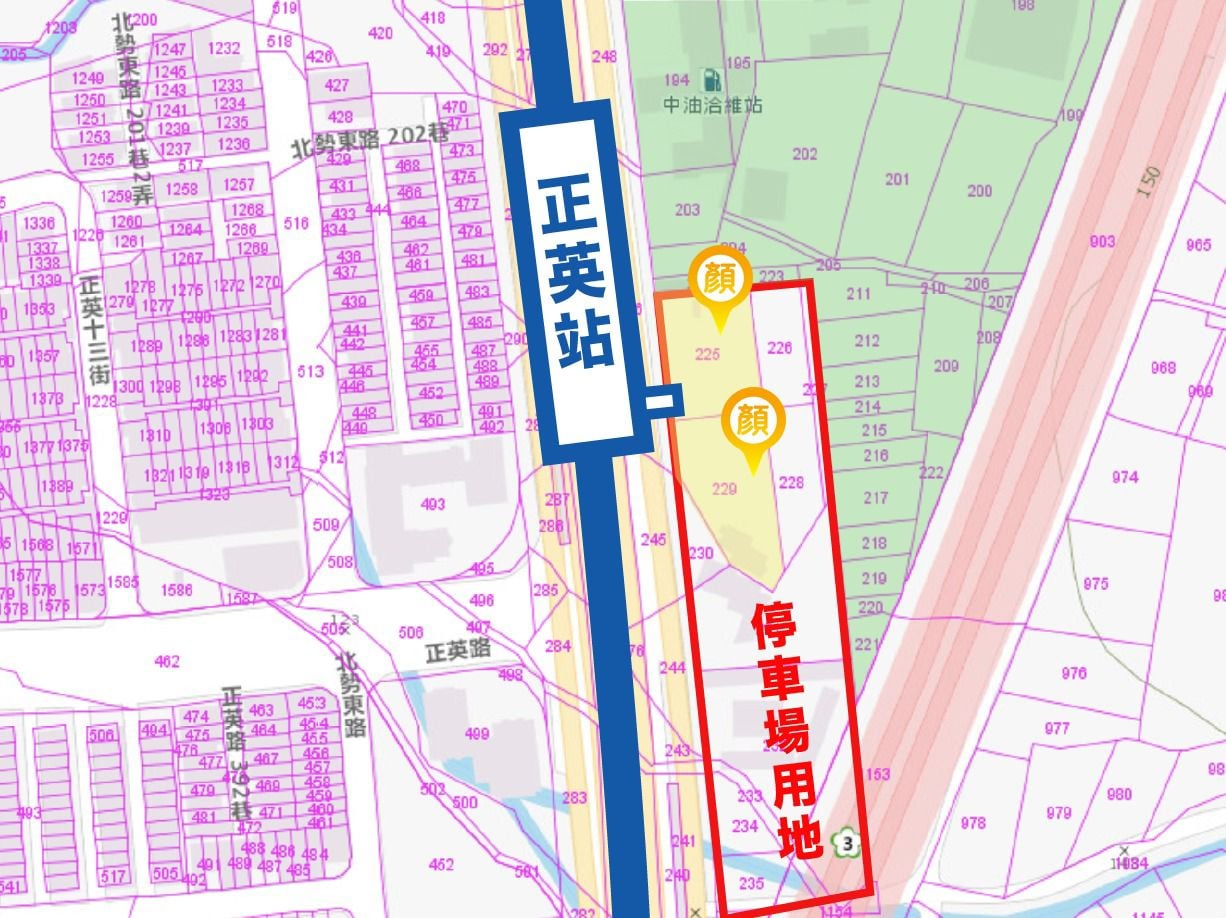 盧秀燕市府增設的「正英站」被發現捷運出口預計開在兩塊顏家的土地上。   圖：翻攝卓冠廷臉書