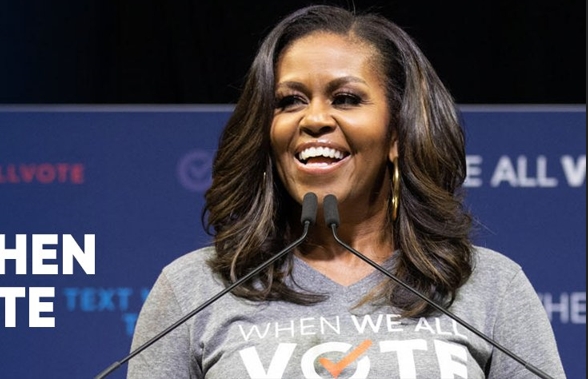 美國前美國第一夫人蜜雪兒‧歐巴馬 (Michelle Obama) 。   圖:翻攝自When We All Vote 推特