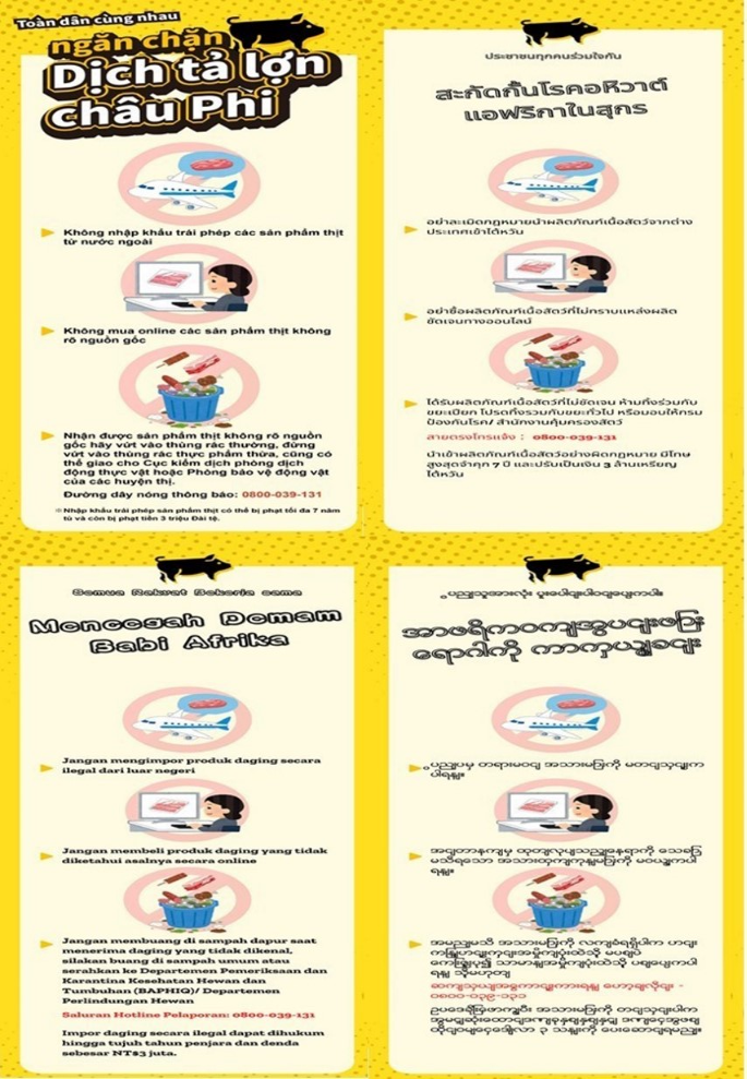 越、泰、印尼、緬甸等四國語言宣導單張圖卡。   圖：移民署提供