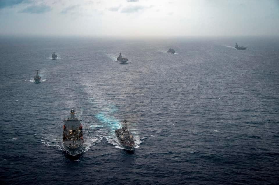 美國於2 月 26 日派遣軍艦駛過台灣海峽。（示意圖）   圖：擷取自臉書USS Carl Vinson(CVN 70)