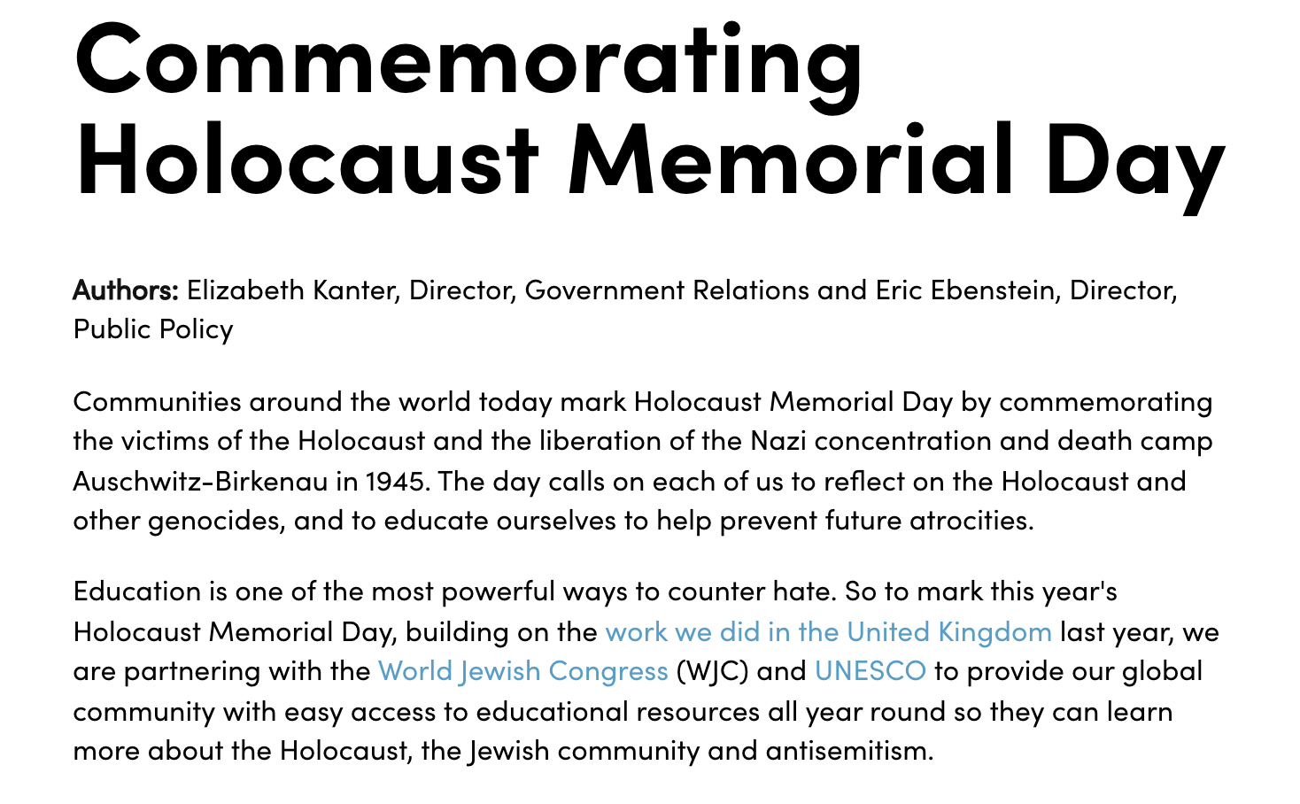 抖音透過#Holocaust宣傳國際大屠殺日活動。   圖：截自抖音官網