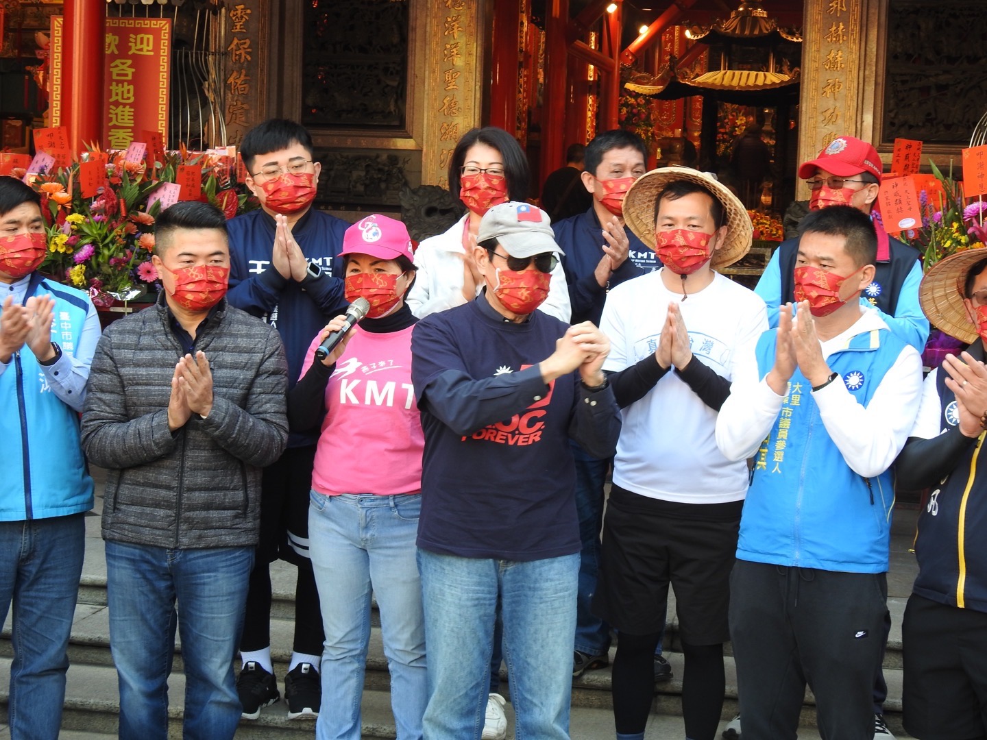 多位藍營政治人物出席台北市議員羅智強400公里苦行之旅，包括前總統馬英九、立委楊瓊瓔、前立委顏寬恒。 圖：顏寬恒服務處提供