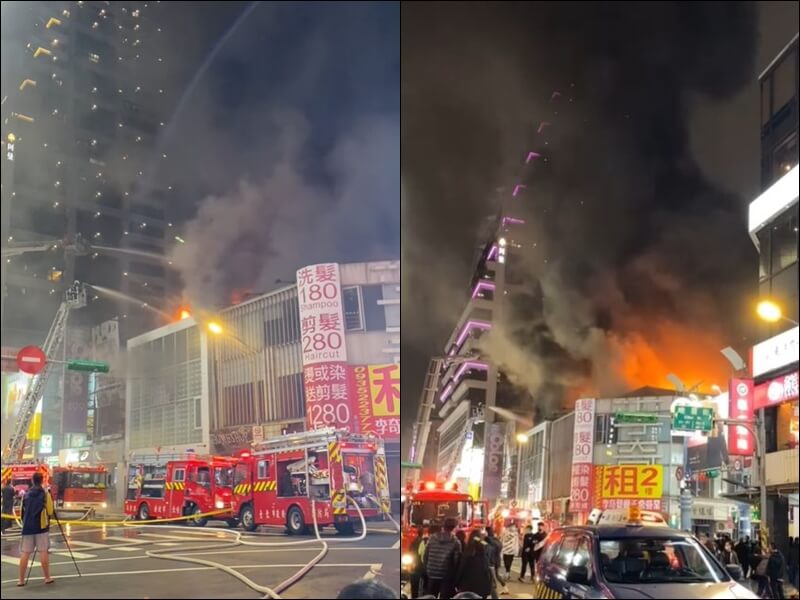 影 西門町大火 現場濃煙密布萬年大樓前 人人抬頭 雲梯車高空滅火 社會 Newtalk新聞