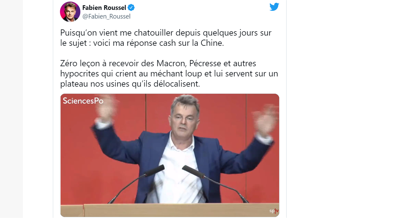 Russell responded by posting a speech at Sciences Po on the evening of the 15th on Twitter on the 16th, trying to clarify the gaffes he made on the political program in the previous days.Image: Taken from @Fabien_Roussel Twitter