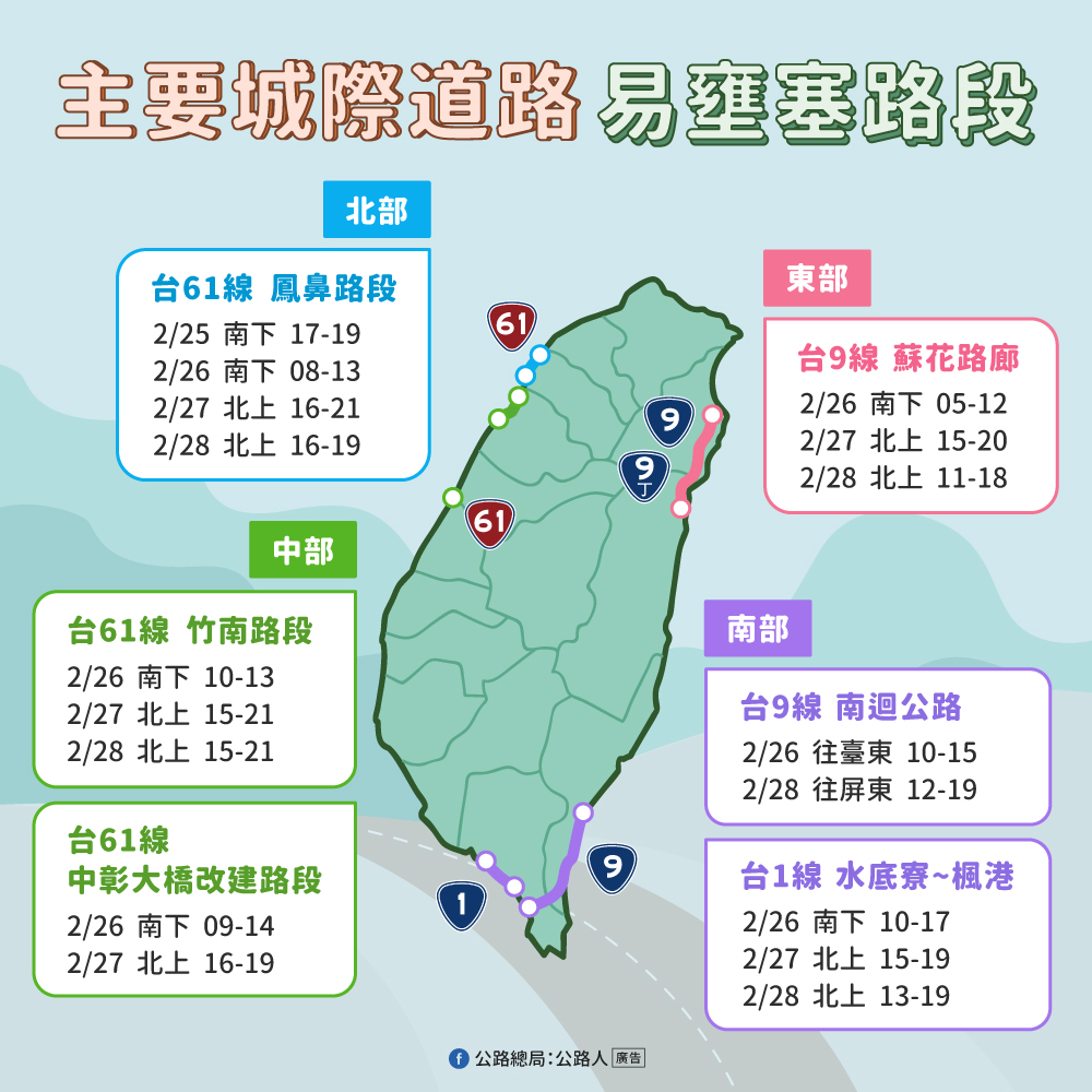 228連假好天氣恐爆出遊潮！省道21處易塞路段、時段一次掌握