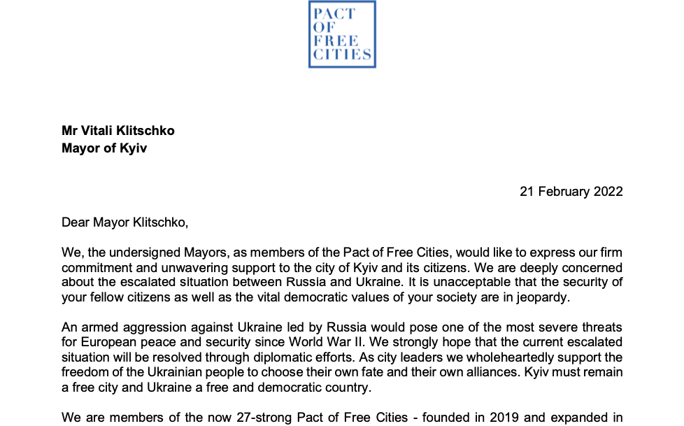 俄烏戰爭 柯文哲聯名布拉格等民主城市  對基輔市長表達支持 | 政治 |