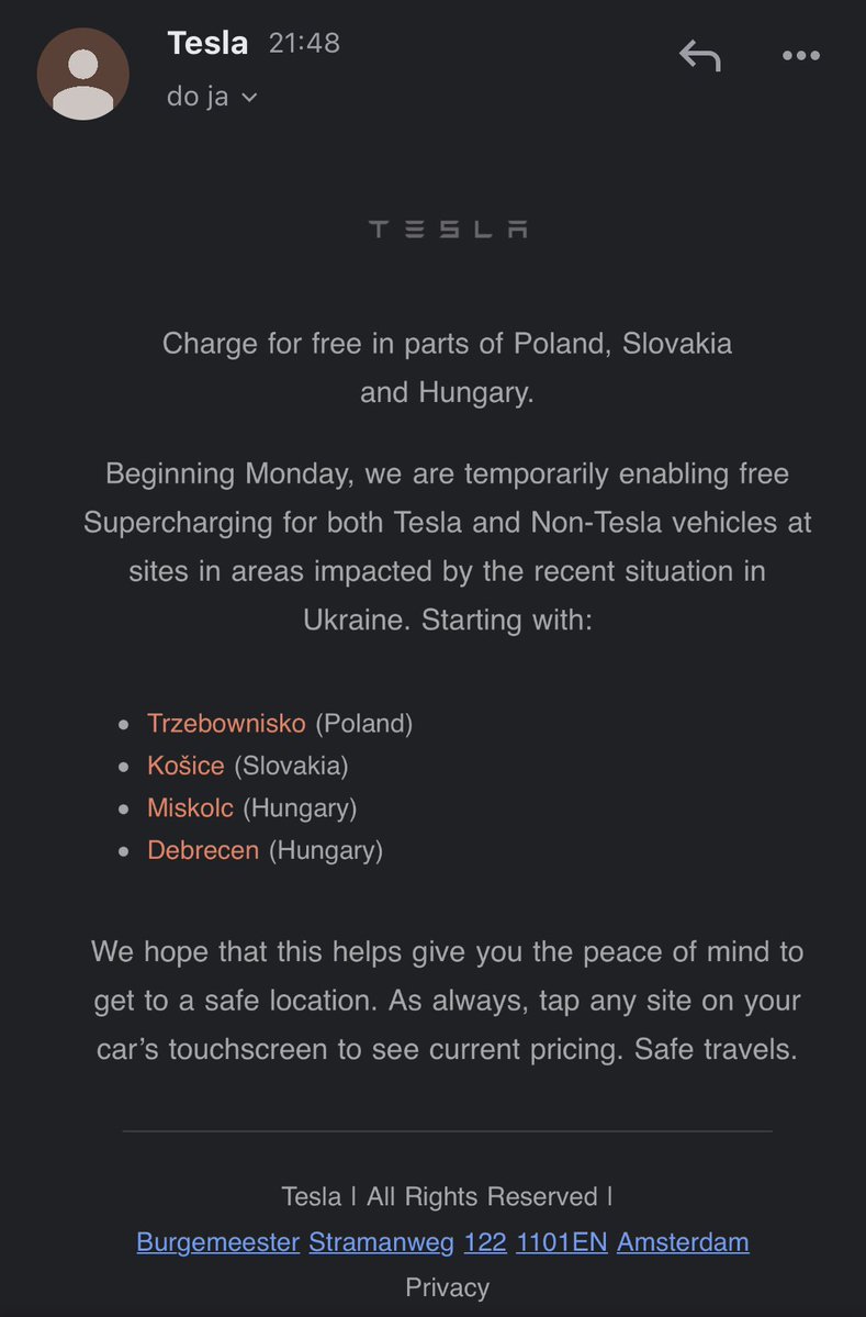 支持烏克蘭！Tesla：提供戰爭周邊地區電動車免費充電