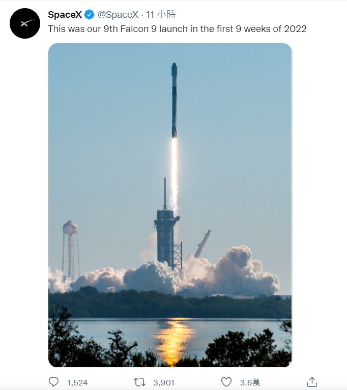 (影)再度成功發射47枚衛星！SpaceX 9周內發射9次火箭