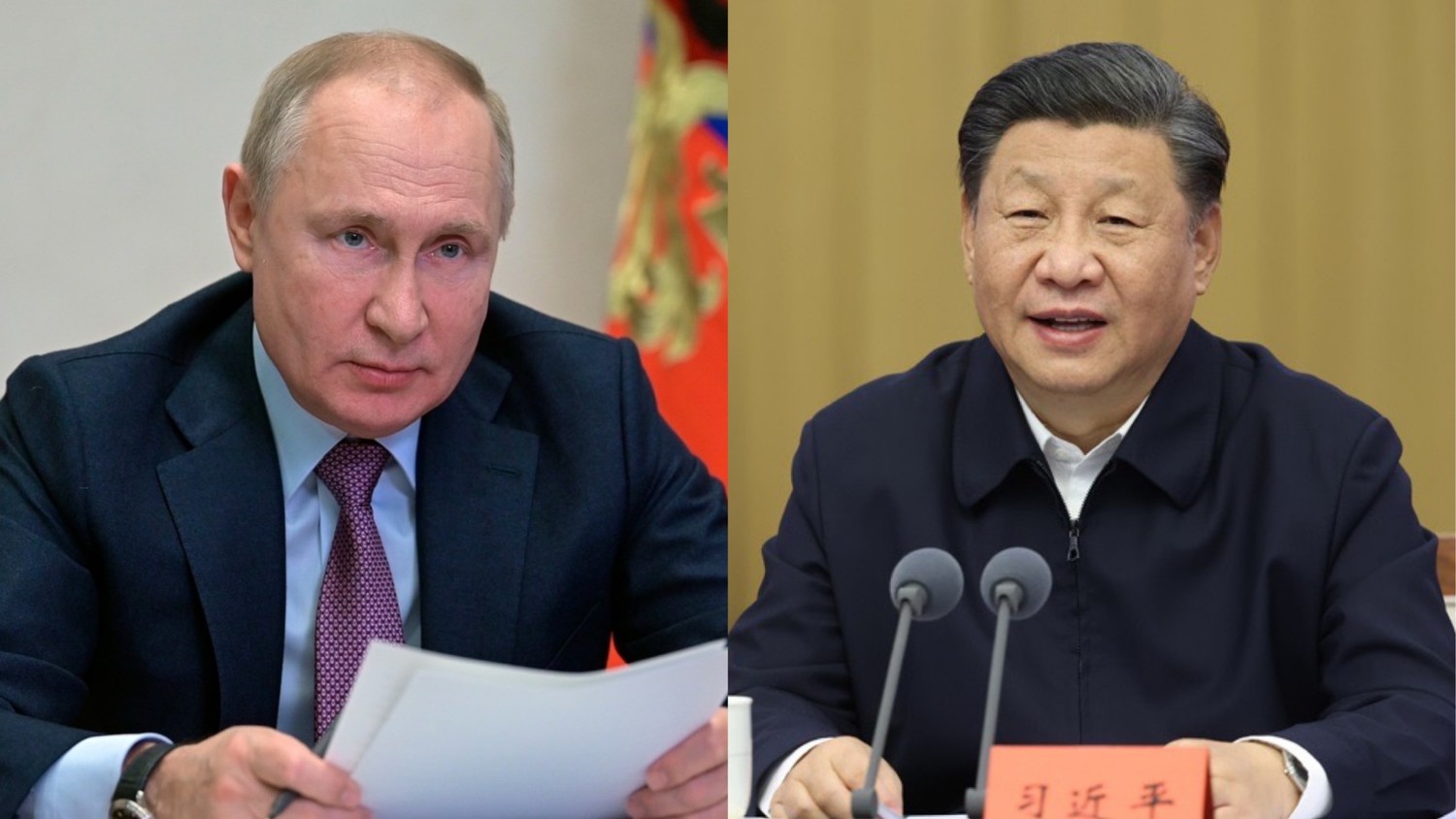 中國國家主席習近平(右)與俄羅斯總統普丁。   圖：達志影像美聯社／中國政府網（新頭殼合成）
