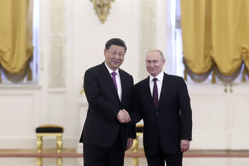 中國國家主席習近平（左）及俄羅斯總統普丁（右）。 圖：翻攝自中新社（資料照）