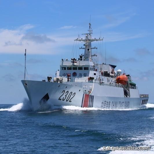 中國海警局「2302艦」釣魚台巡航，日海保指闖入日本領海。   圖：翻攝陸網/珠海航展獨立觀察員