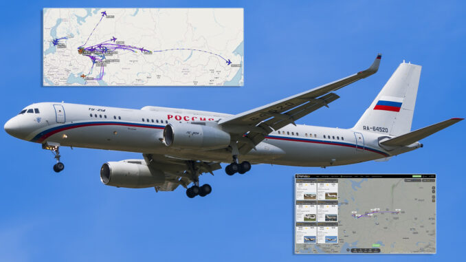 有「末日飛機」之稱的俄羅斯Tu-214PU-SBUS，日前突然升空，且曝光飛航動態。   圖：翻攝環球網