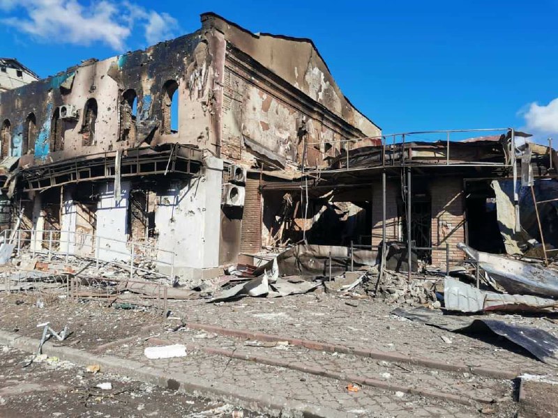 烏克蘭第二大城哈爾科夫市遭砲火摧殘，滿目瘡痍。 圖：翻攝 Aleph א推特（資料照）